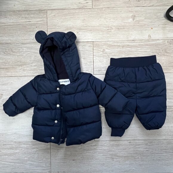 3-6M | Old Navy Baby 2 Piece Water-Resistant Quilted Puffer Jacket and Pants Set - Picture 1 of 4